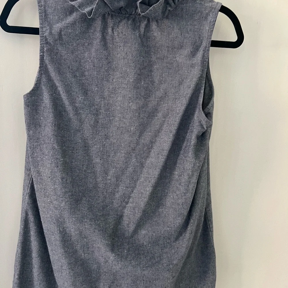 Mud Pie Chambray Ruffle Neck Tunic - Picture 4 of 4